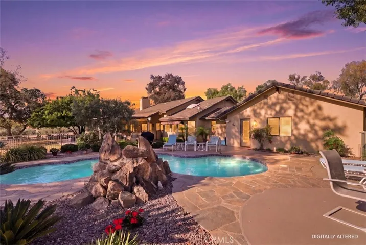 Custom pool with water fall