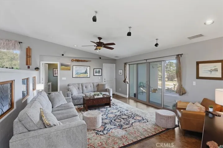 Cozy Family room with sliders to the patio