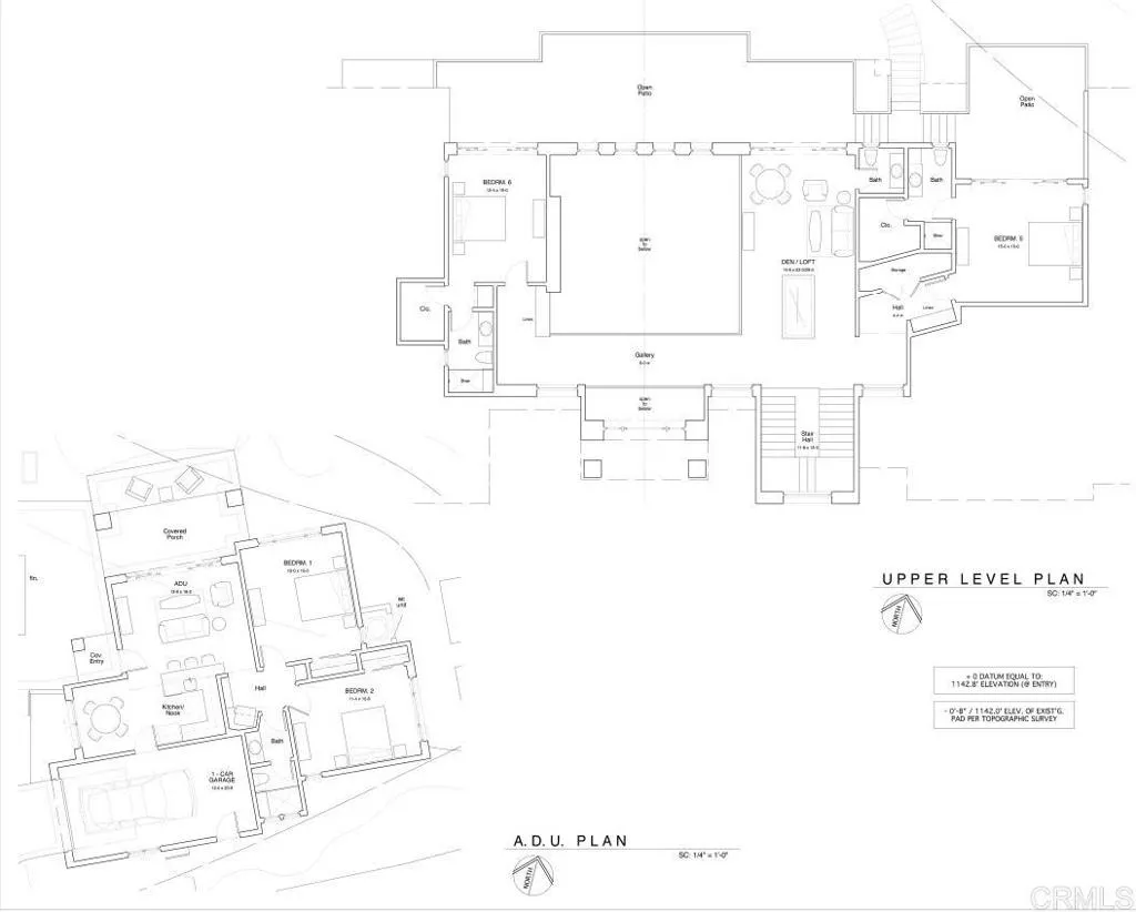 Upper Level of the Main & ADU Plan