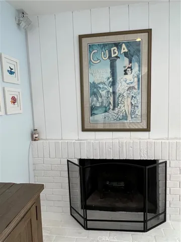 Warm wood burning fire place.