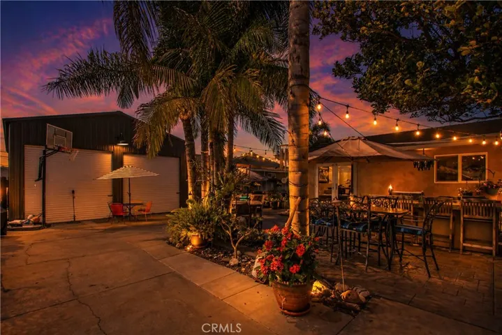 Backyard at sunset