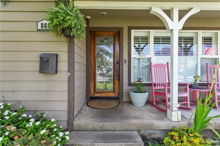 Front door, patio