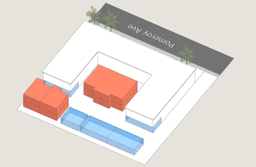 Site Plan Sketch of 13 ADU Scenario