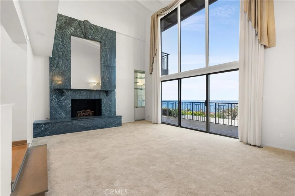 Beautiful marble fireplace in living room