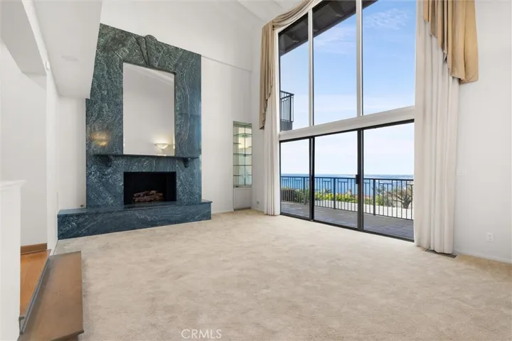 Beautiful marble fireplace in living room