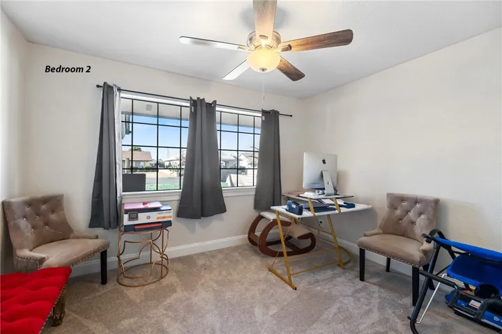 Bedroom 2 faces the street. Owner uses it as an office