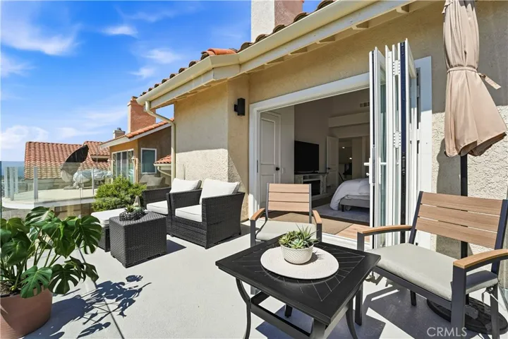 Spacious deck off upstairs primary suite