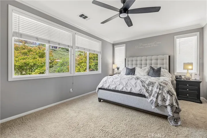 primary bedroom with view