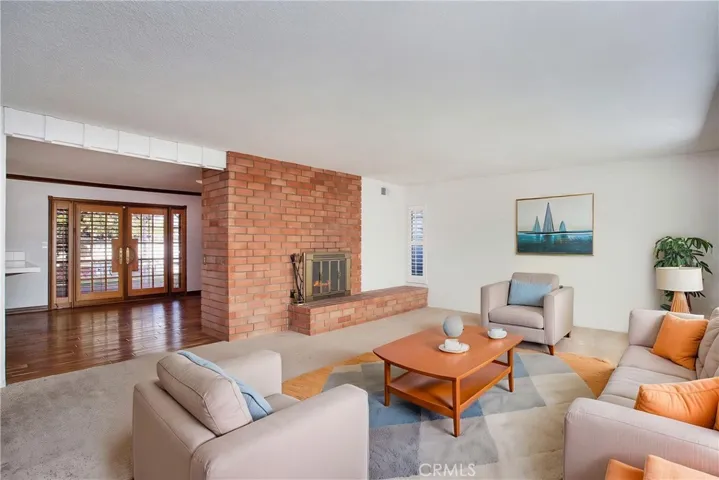 Living room with virtual staging
