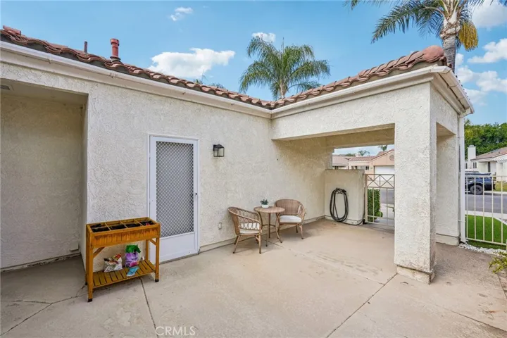Front porch with private gate.