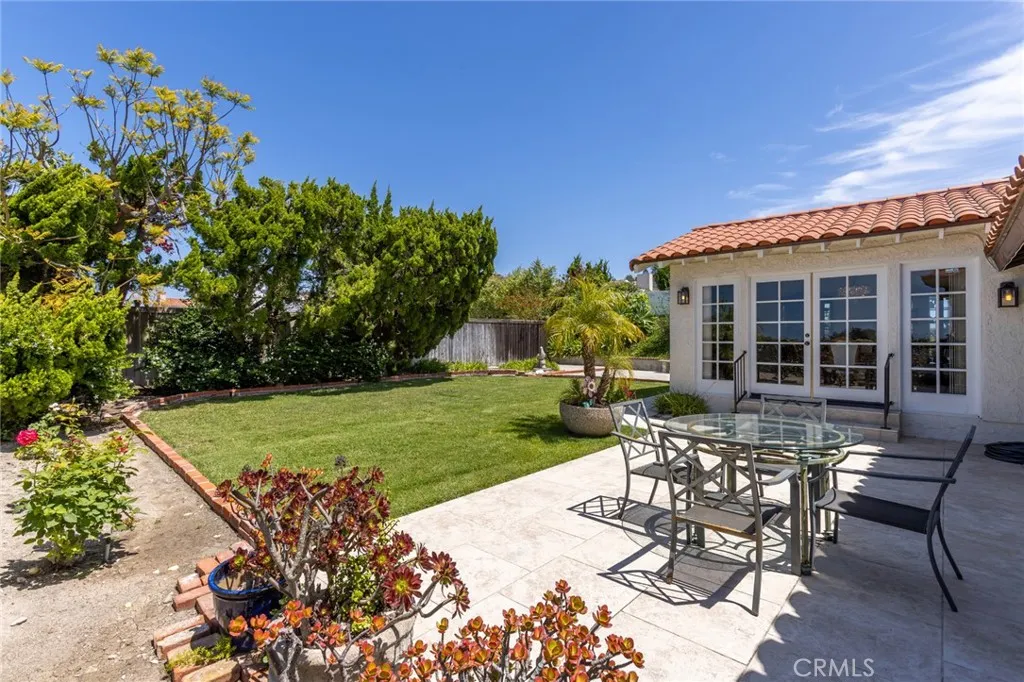 The flat patio is perfect for entertaining