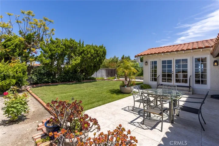 The flat patio is perfect for entertaining