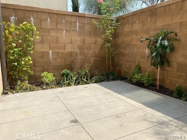 One of 2 private patios.