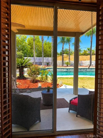 view to the patio from master bedroom