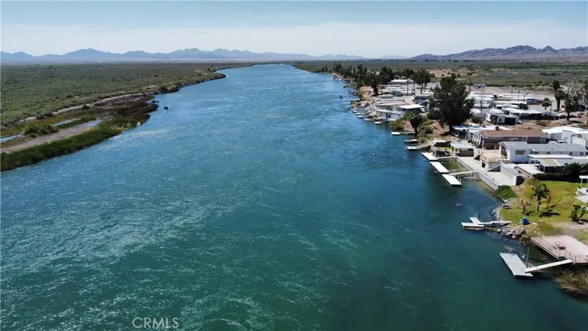 Aerial view down river