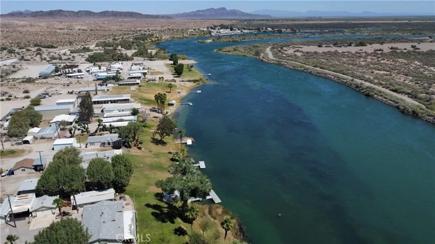 Aerial view up river