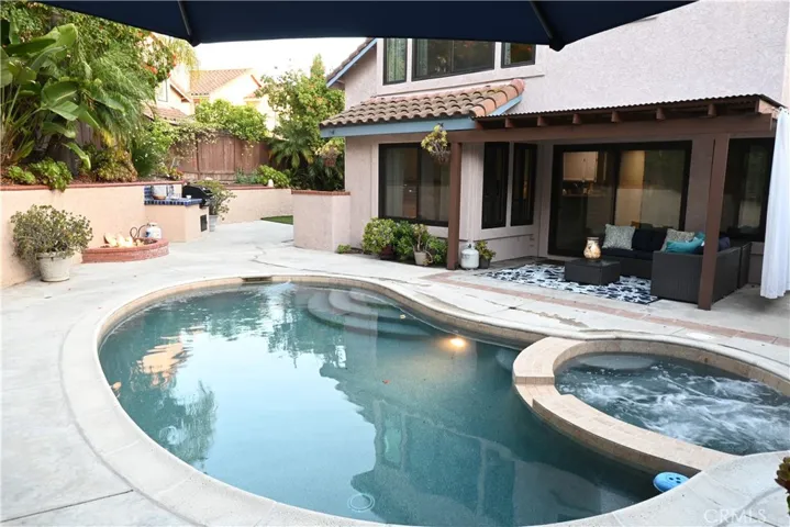 Pool and spa evening