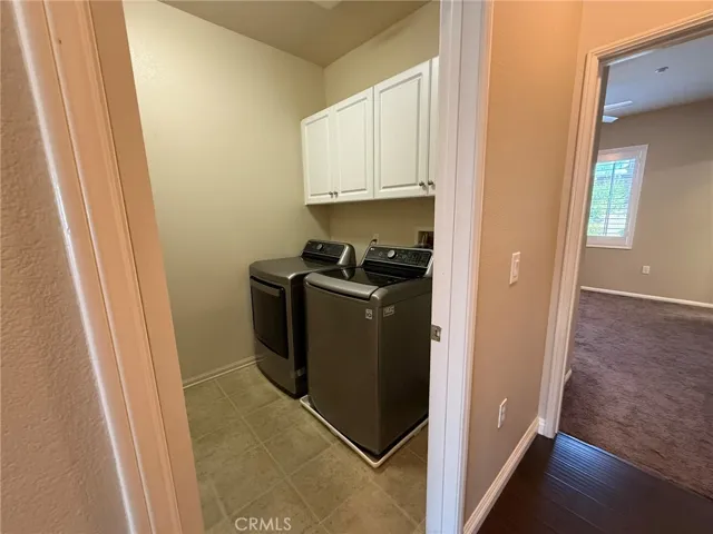 designated laundry with washer and dryer