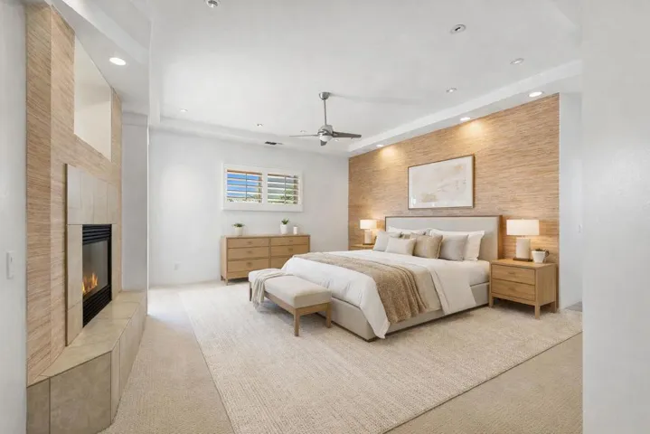 Modern bedroom with cozy accents