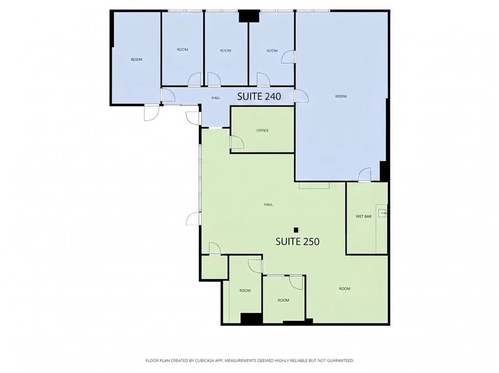 Suite 250 Shaded in Green