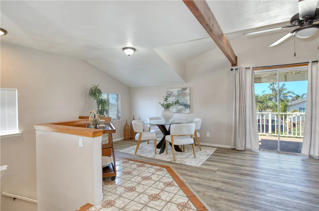 Dining area that opens up to the balcony
