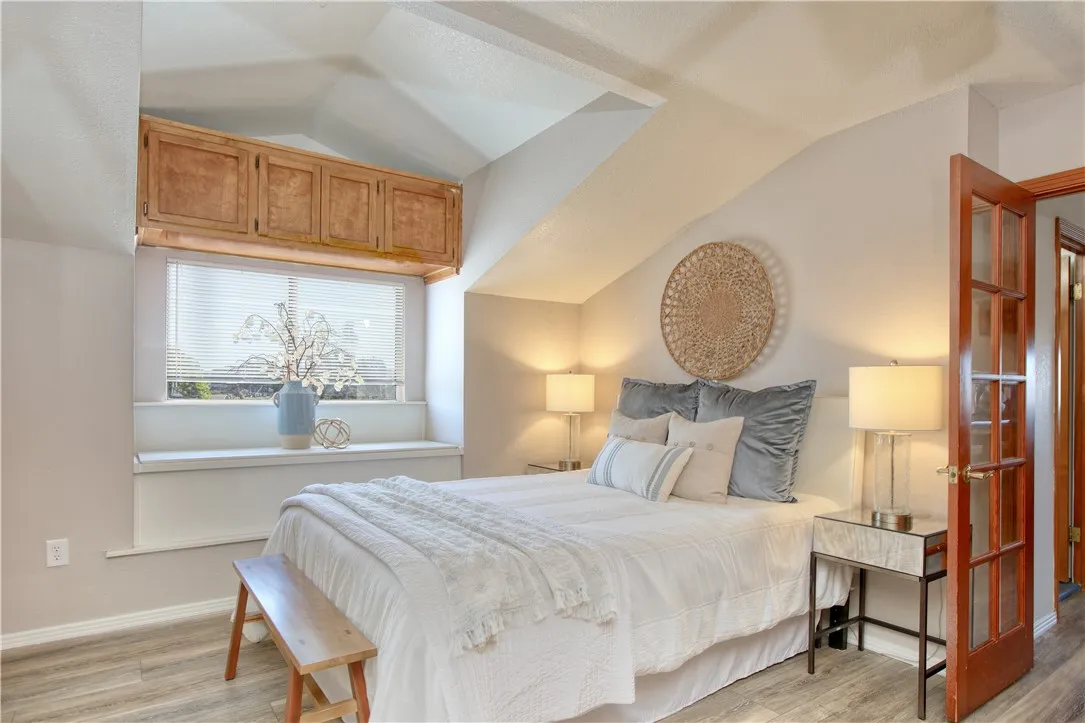 Bedroom easily accommodates a queen bed