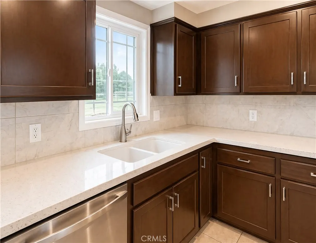 Kitchen with new window and fixture