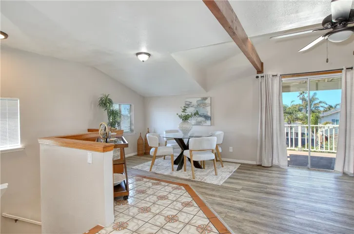 Dining area that opens up to the balcony