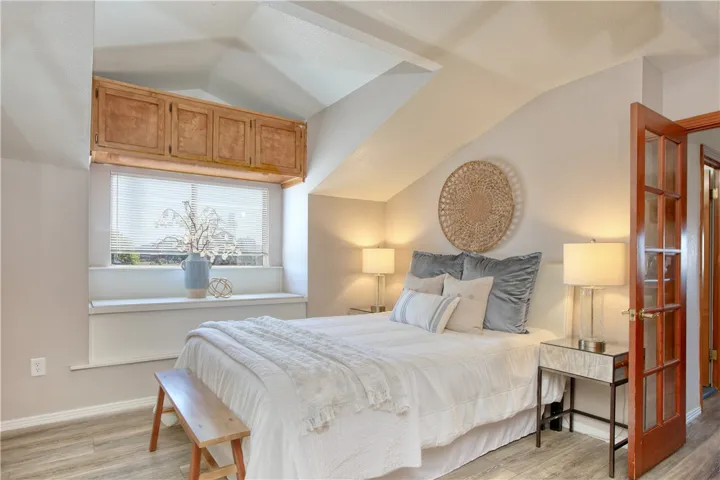 Bedroom easily accommodates a queen bed