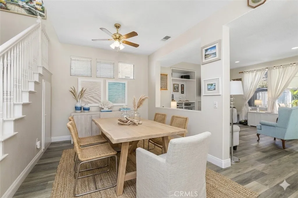 Virtually staged dining area