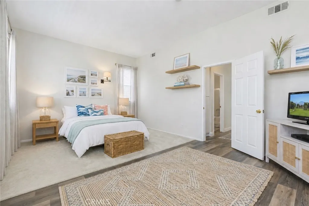 Virtually staged/reimagined primary bedroom