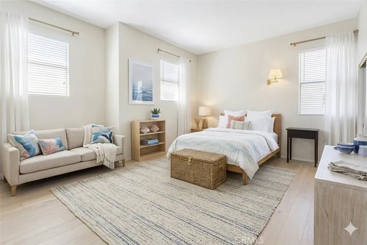 Virtually staged second primary bedroom