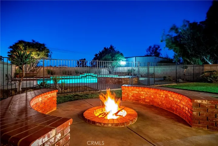 fire pit twilight view