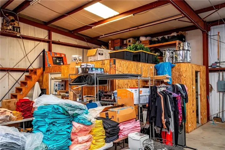 stairs and top of storage area.