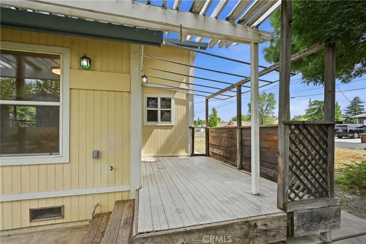 Deck off of dining room.