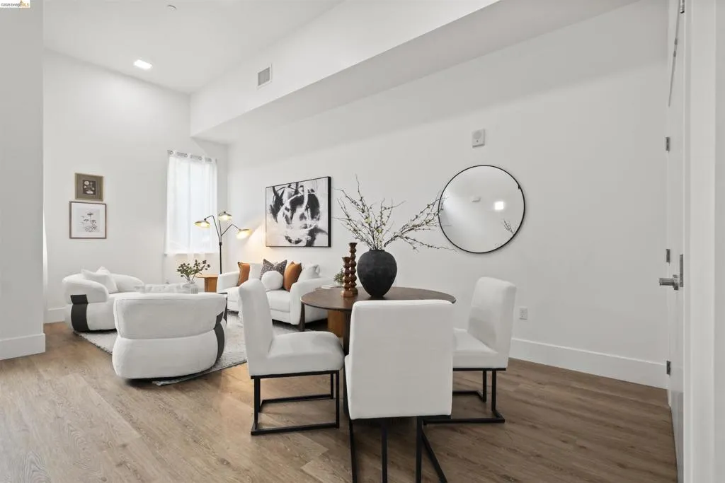 Dining area featuring light wood-style flooring