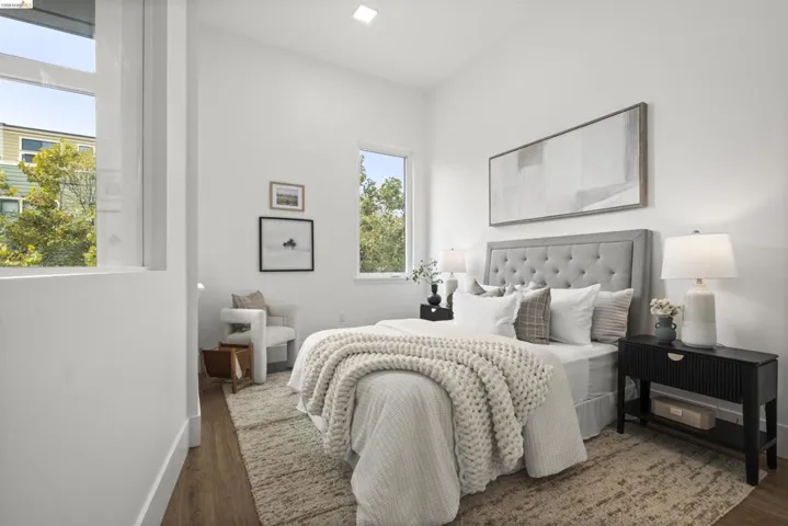 Bedroom with wood finished floors