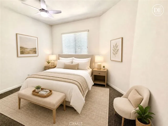 Virtually staged downstairs bedroom