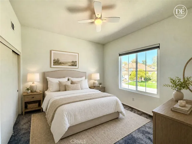 Virtually staged secondary bedroom