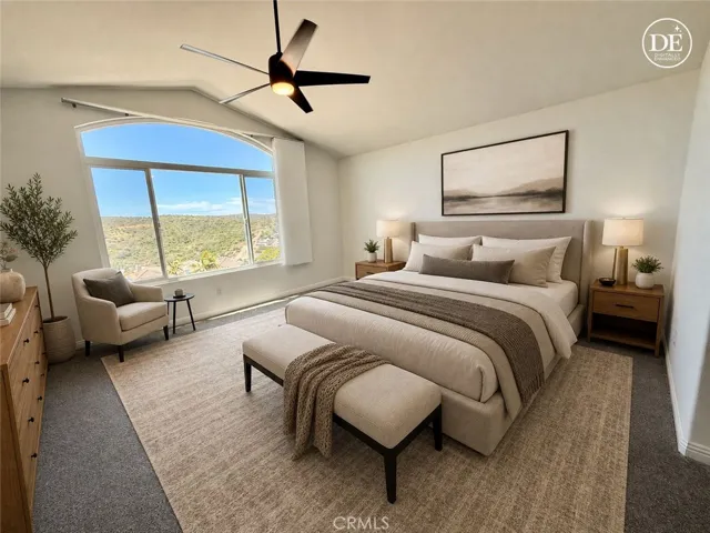 Virtually staged primary bedroom