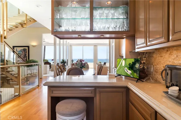 Kitchen area with view