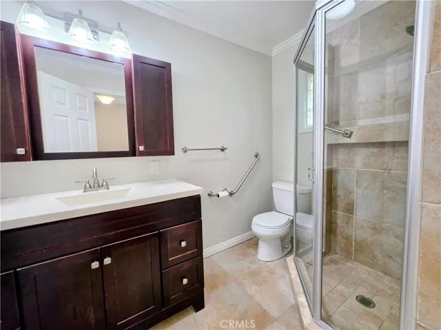 Grab bars in shower, by toilet in ensuite