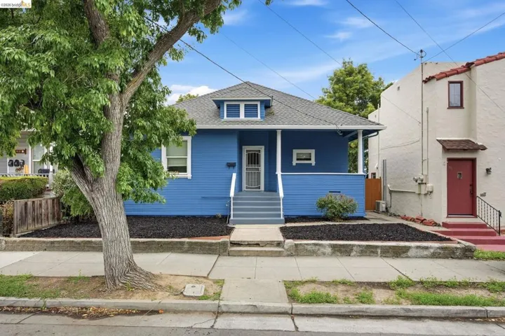 Blue exterior with white trim