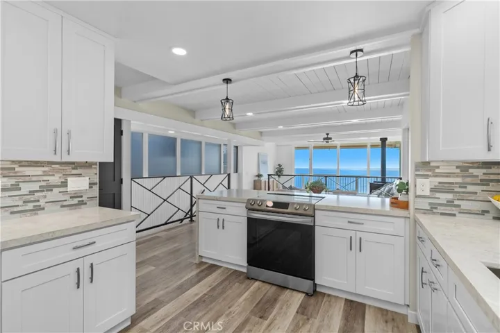 Kitchen has panoramic ocean views with newer remodel.