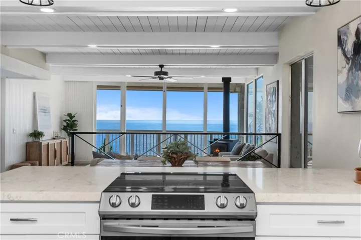 Kitchen has panoramic ocean views with newer remodel.