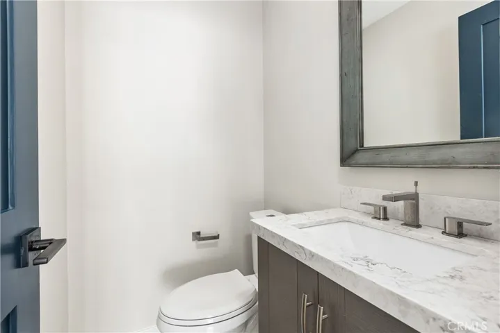 Guest bathroom has been remolded on the main floor living area.
