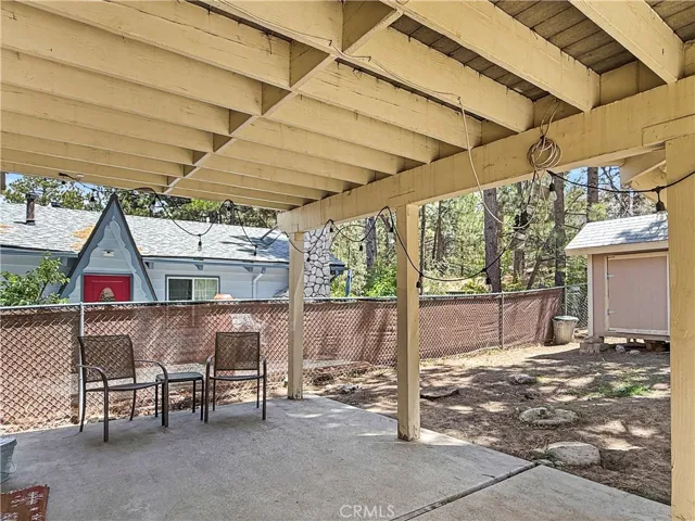 Back Patio- Covered & with bistro lights!