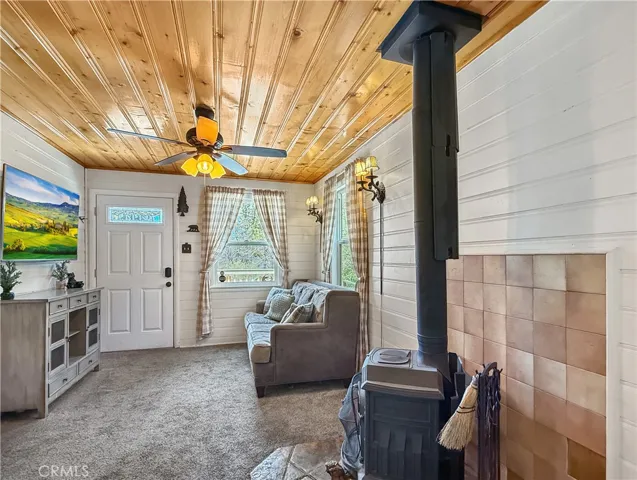 Rich wood ceilings throughout home