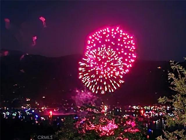 Lake Arrowhead fireworks, deck view