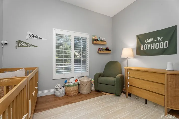 Vaulted ceilings in guest bedroom